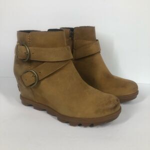 Sorel Joan Of Arctic II Elk Wedge Buckle Boot Booties Waterproof Leather 9.5